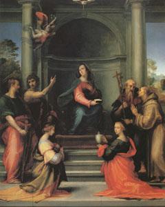 Fra Bartolommeo The Annunciation with Saints Margaret Mary Magdalen Paul John the Baptist Jerome and Francis (mk05) oil painting image